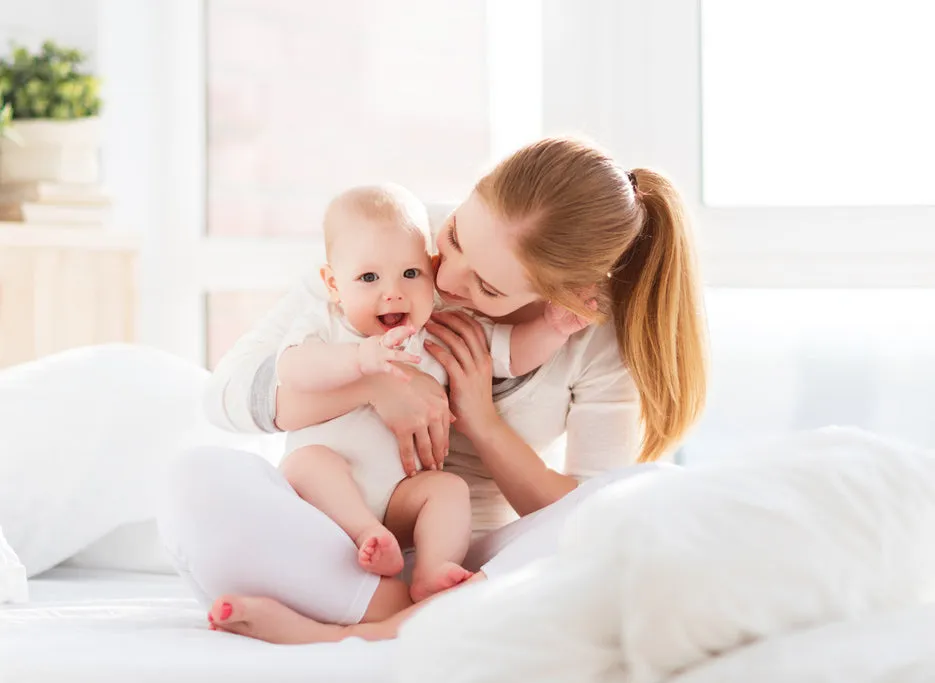 Mother sharing a tender moment with her baby