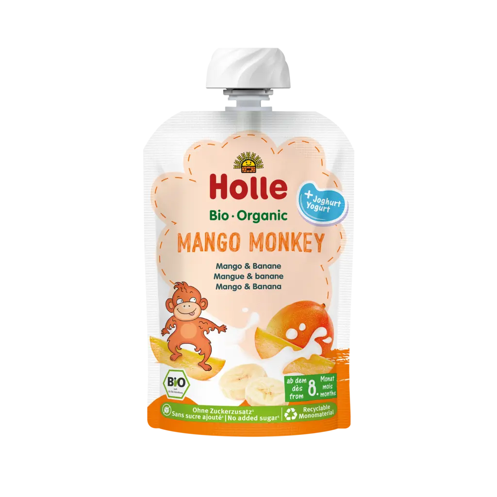 Holle Mango Monkey - Pouch Mango with yogurt 100 g