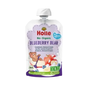 Holle Blueberry Bear - Pouch Blueberries, apple & banana with yogurt 100 g