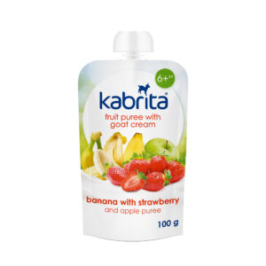 Kabrita Banana, Strawberry and Apple puree with sweet goat milk cream Pouch 100 g