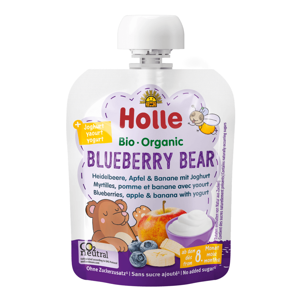 Holle Blueberry Bear – Blueberries, apple & banana with yogurt Pouch_image1