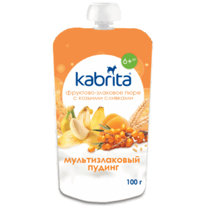 Kabrita Multi-grain pudding with sea buckthorn, fruit and goat cream Pouch 100 g_image1