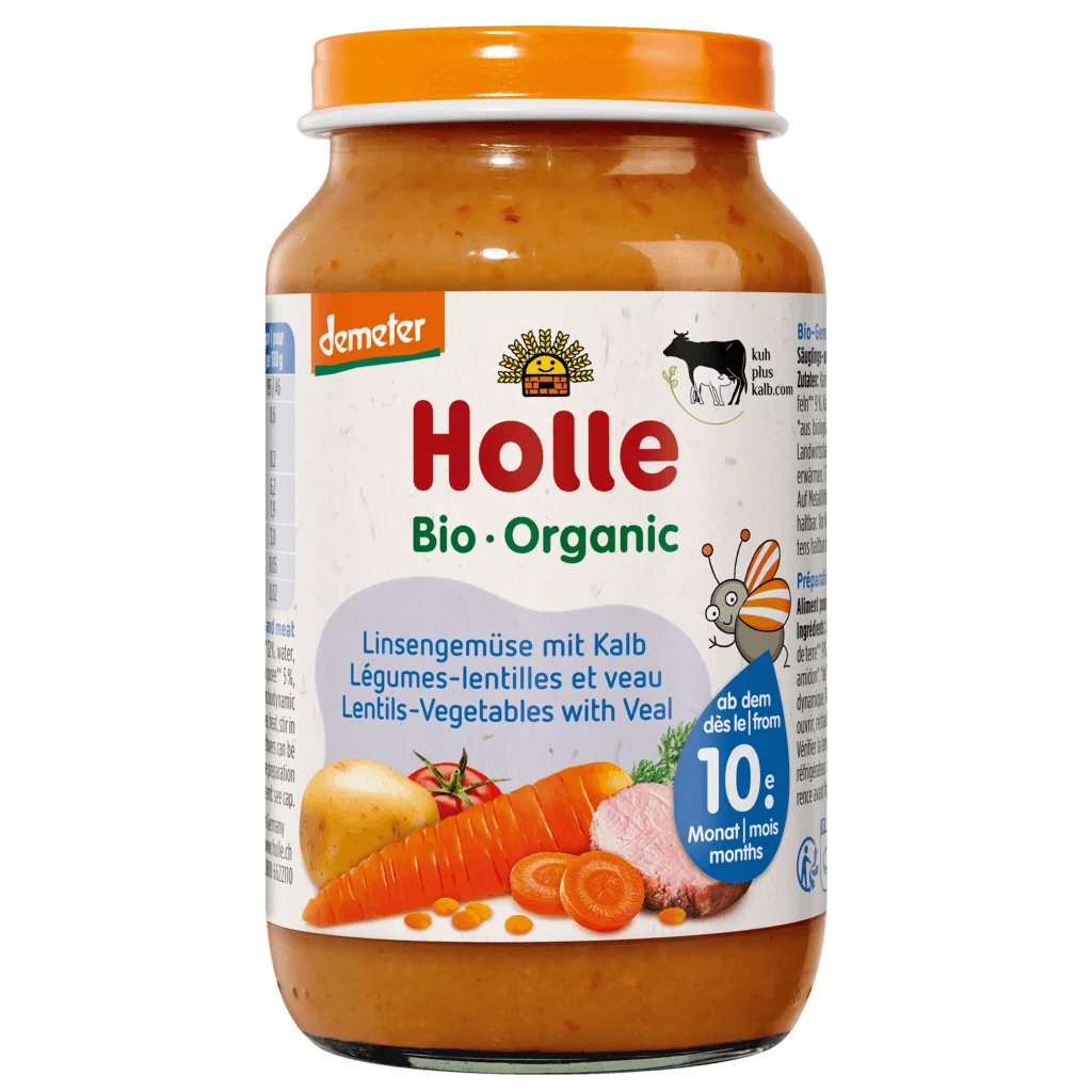 Holle Lentils-Vegetables with Veal Puree 220 g