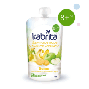 Kabrita Banana, biscuits and Apple puree with sweet goat milk cream Pouch 100 g