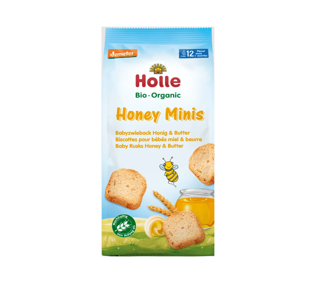Holle Organic Minis Baby Rusks Honey & Butter 100 g