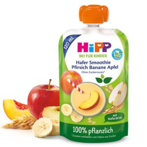 HiPP Hippis Smoothie Drink Peach Banana Apple with Oat 120 g