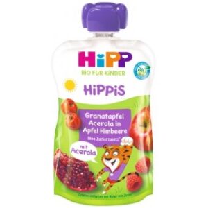 HiPP super hippis apples, raspberries, pomegranates and malpighia puree 100 g_image1
