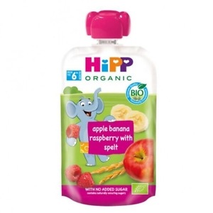 HiPP Hippis Apple Banana Raspberry with Wholemeal Cereal Puree 100 g