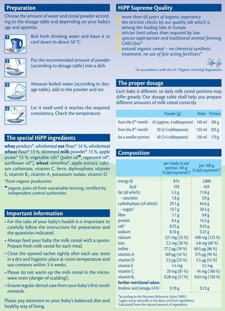 HiPP Good Night Oat Apple Organic Milk & Cereal 250 g_image3