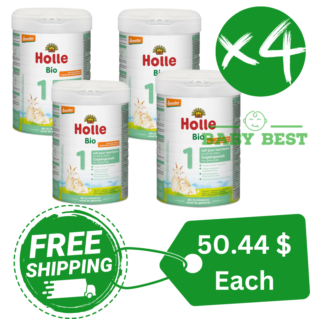 holle dutch stage 1 goat milk baby formula 4x, 4 pack