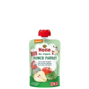 Holle Power Parrot - Pouch pear & apple with spinach 100 g_image1