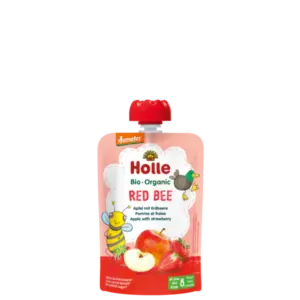 Holle Red Bee - Pouch apple with strawberry 100 g_image1