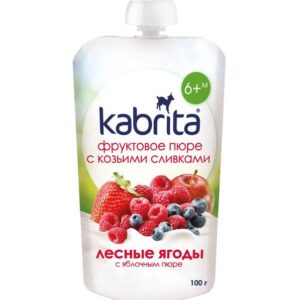 Kabrita Berries and Apple puree with sweet goat milk cream Pouch 100 g