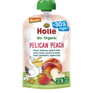Holle Pelican Peach – Pouch Peach, Strawberry, Apple & Oats 100 g
