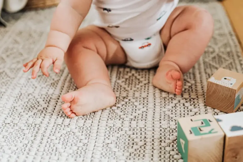 healthy baby playing
