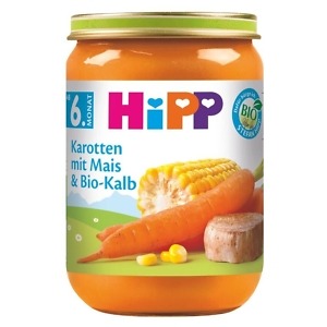 HiPP Carrots with Corn and Organic Veal Puree 190 g